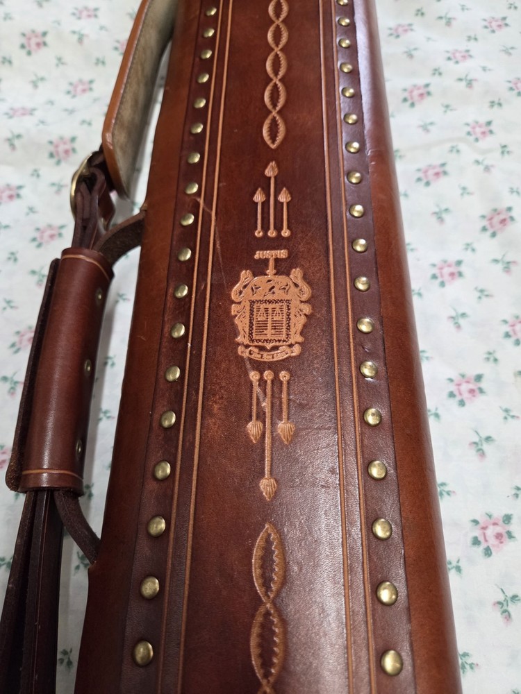 Vintage Jack Justis Leather Pool Cue Case Excellent Condition