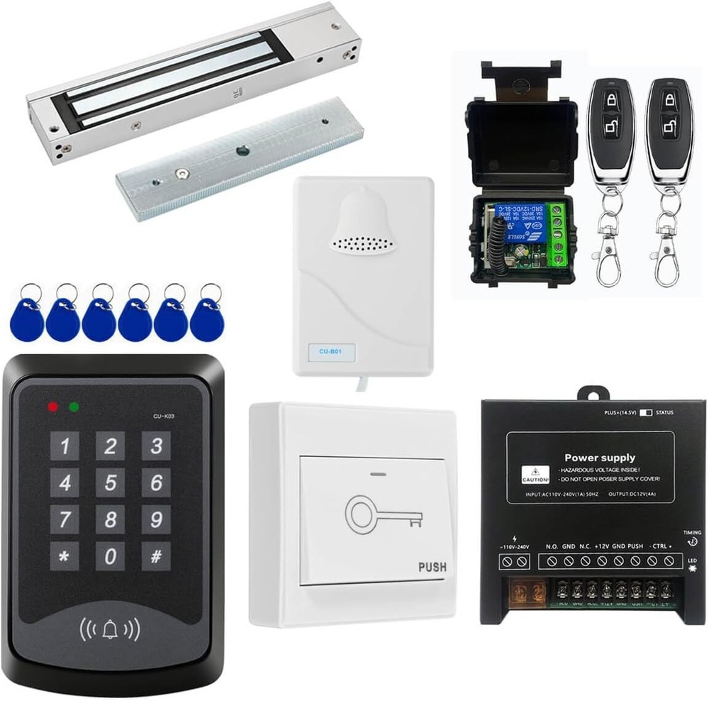 Door Access Control System RFID Keypad 600lb 600LBS Lock + Remote