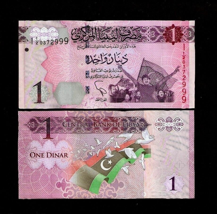 Libya 1 DINARP-76 2013 Pigeon REVOLUTION FLAG Libyan UNC World Currency NOTE