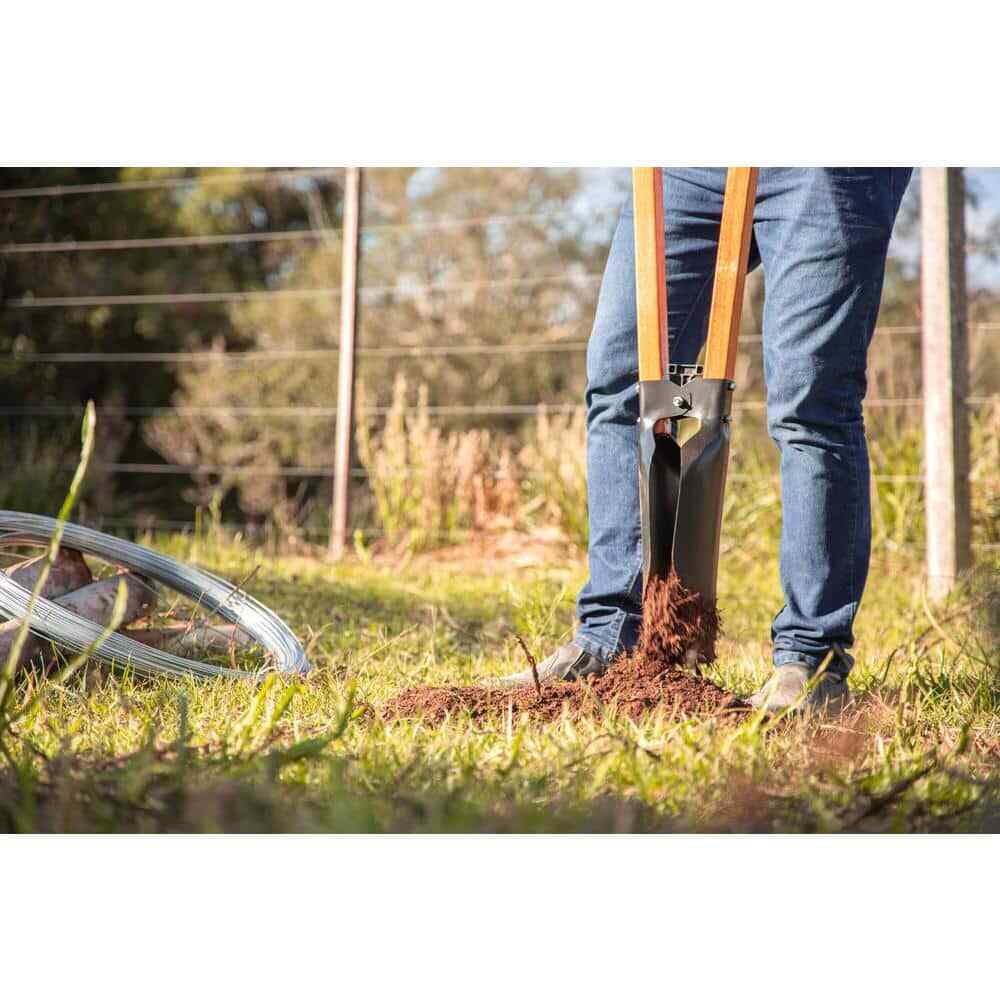 47 In. L Wood Handle Steel Post Hole Digger