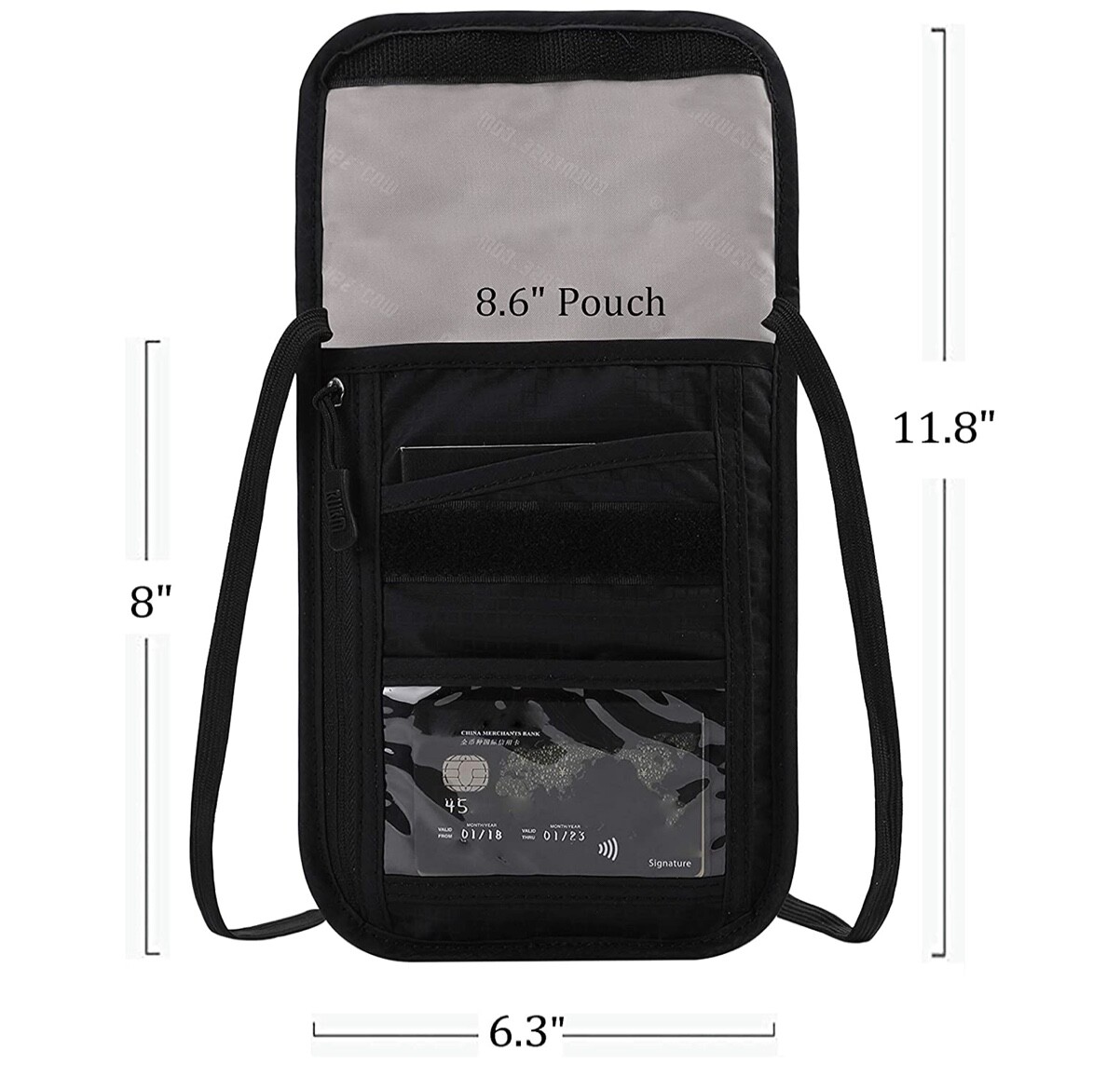 BUBM Unisex Travel Neck Pouch Wallet with RFID Blocking – Passport Holder 