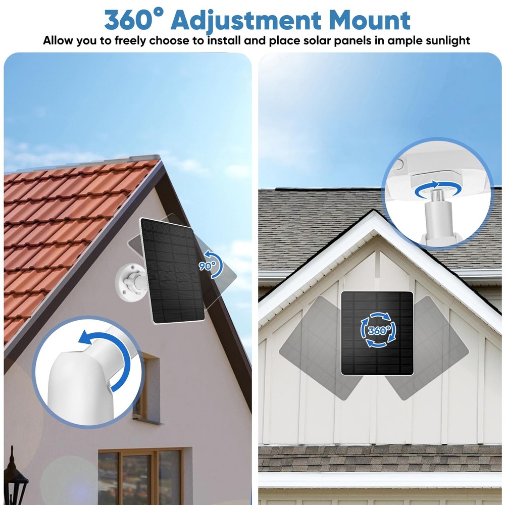 Solar Panel 5W Compatible Camera Essential 2K Outdoor(2nd Gen) White