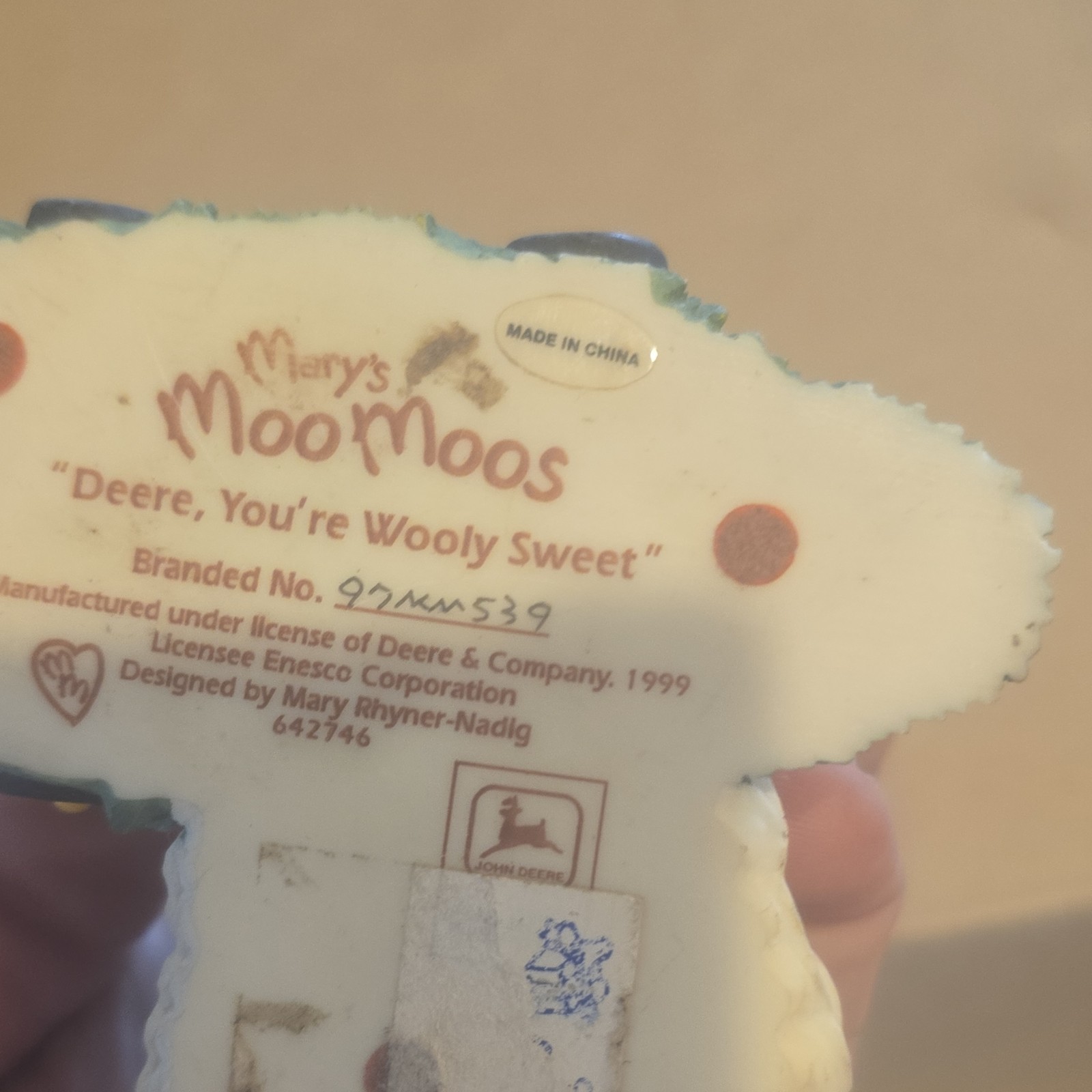 John Deere Set of 4 Resin Cow Figurines Farm Scene Collectibles Enesco Display