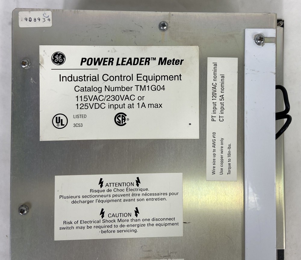 GE Power Leader Meter TM1G04 with Waveform Capture