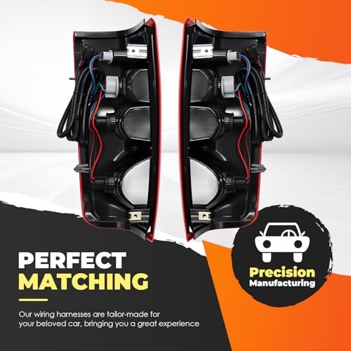 2Pcs Driver & Passenger Side Tail Light Wiring Harness Compatible with