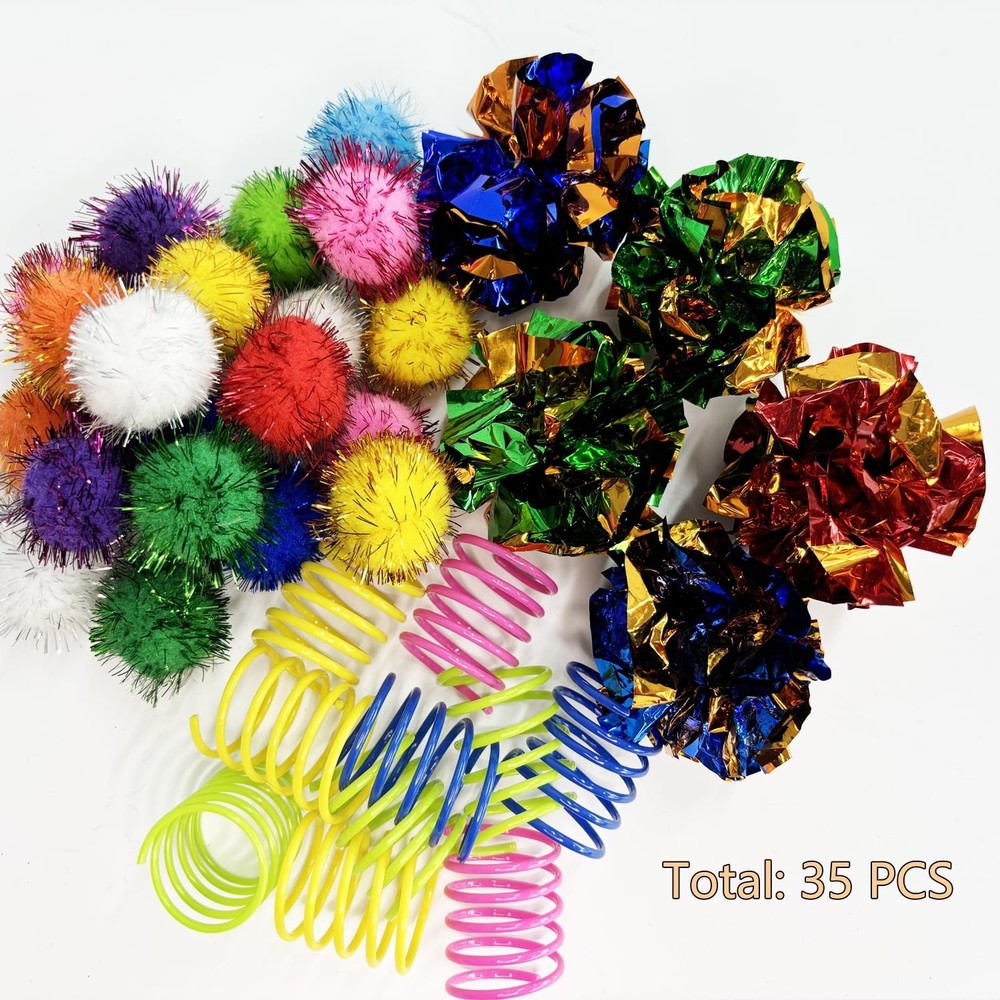 hersmile Cat Toys for Indoor,35 Pack Interactive Toy Multicolor