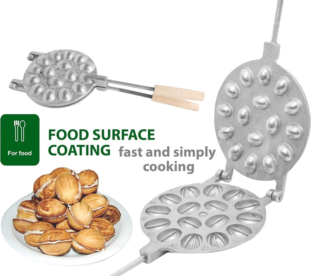 NUT SHAPED WALNUT COOKIE MOLD PASTRY MAKER TOOL 16 NUTS ORESHKI ОРЕШНИЦА PAN