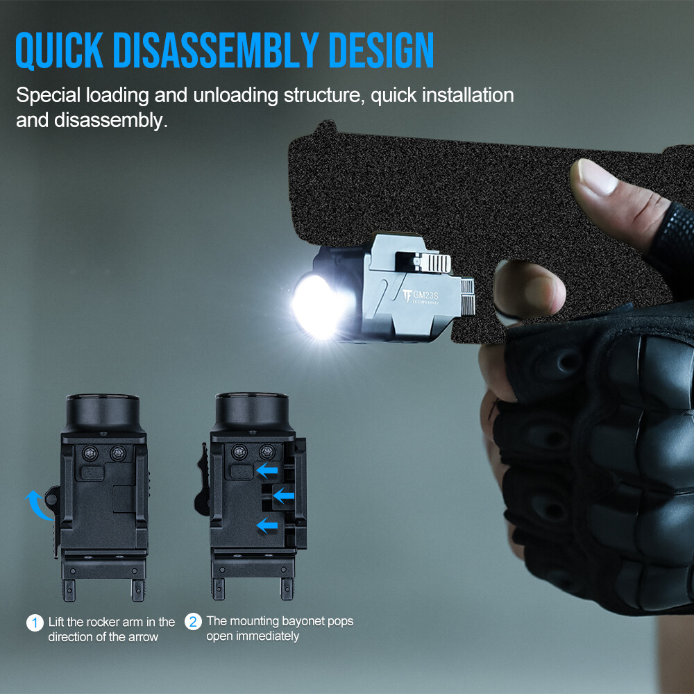 Trustfire Green Pointer Rechargeable Tactical Pistol Light Weapon Gun Flashlight