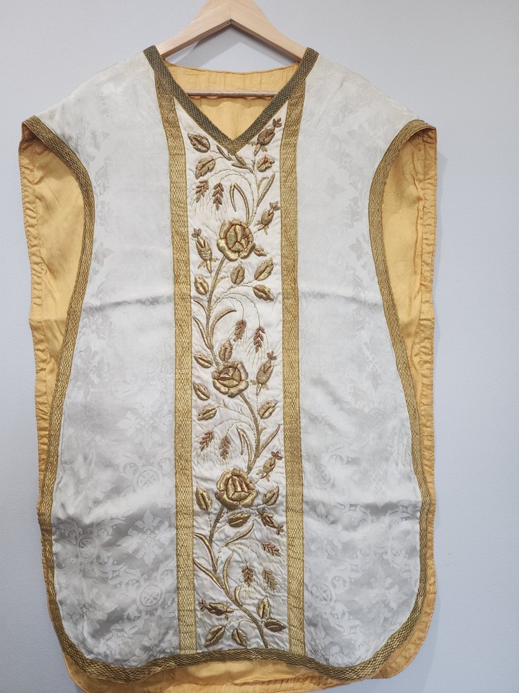 Antique Hand Embroidered Chasuble