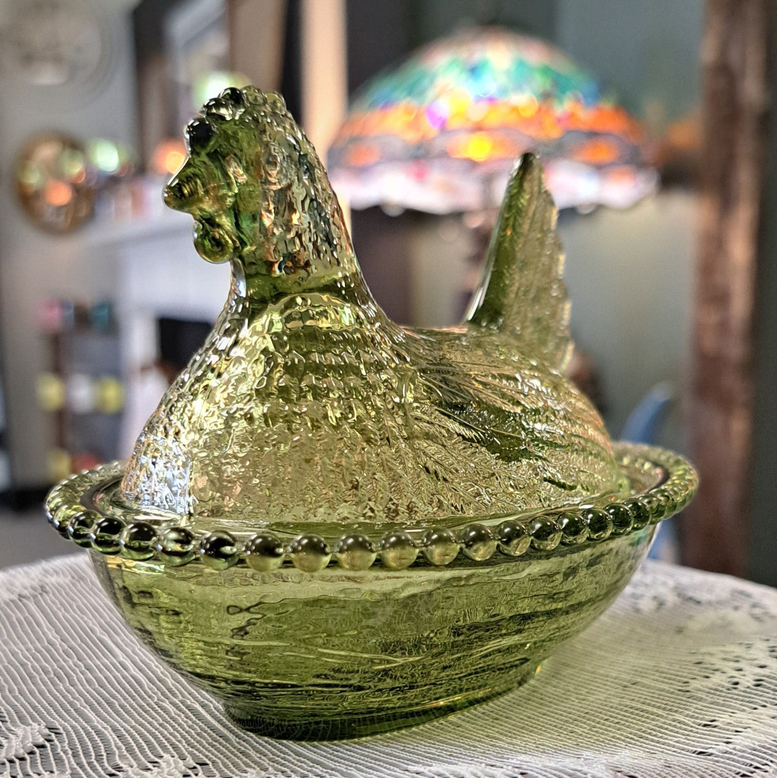 SET OF 3 Hen On Nest Roses Closet W/ Box & Sticker Limited # Small Indiana Style