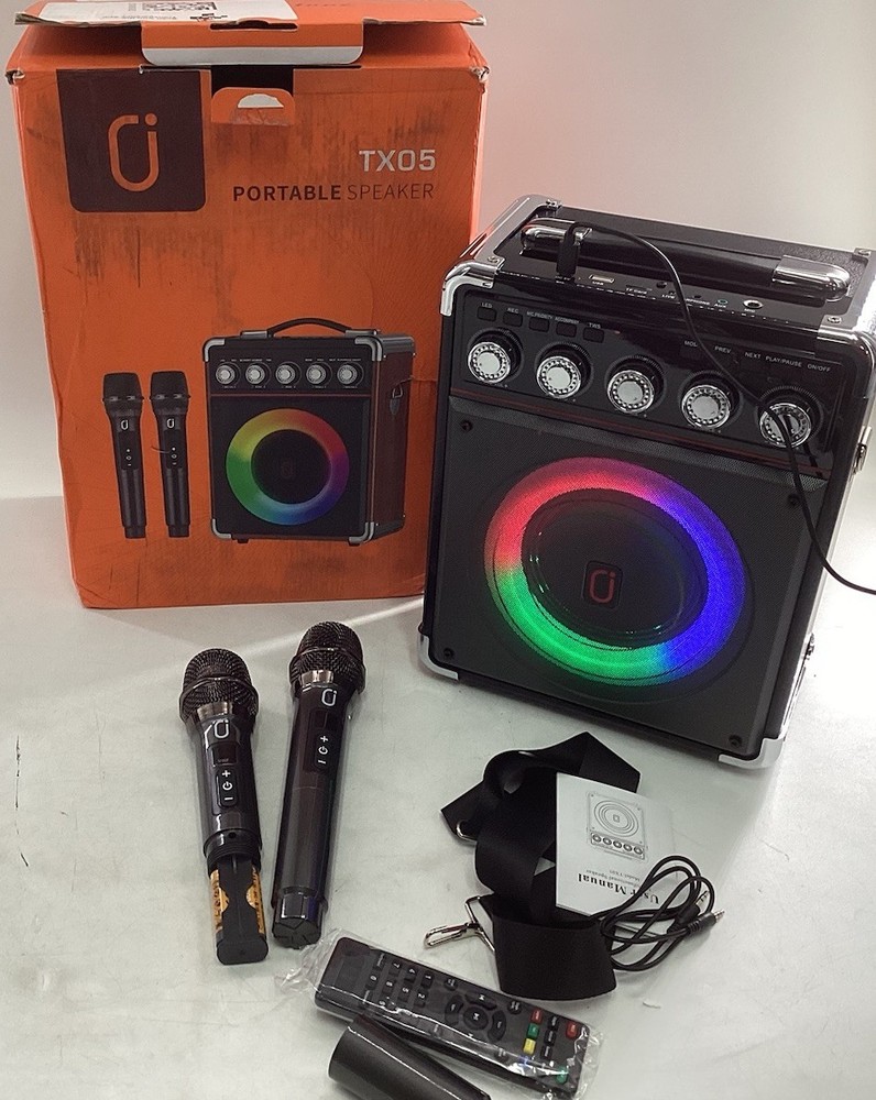 Portable Karaoke Machine With 2 Microphones Bluetooth.