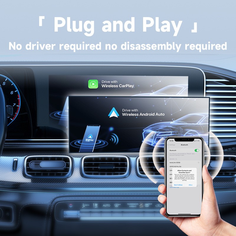 Upgrade Wireless CarPlay Adapter USB for iOS 10 /Android 11