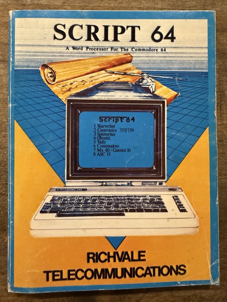 vintage, script 64 A word processor for Commodore 64 book + more