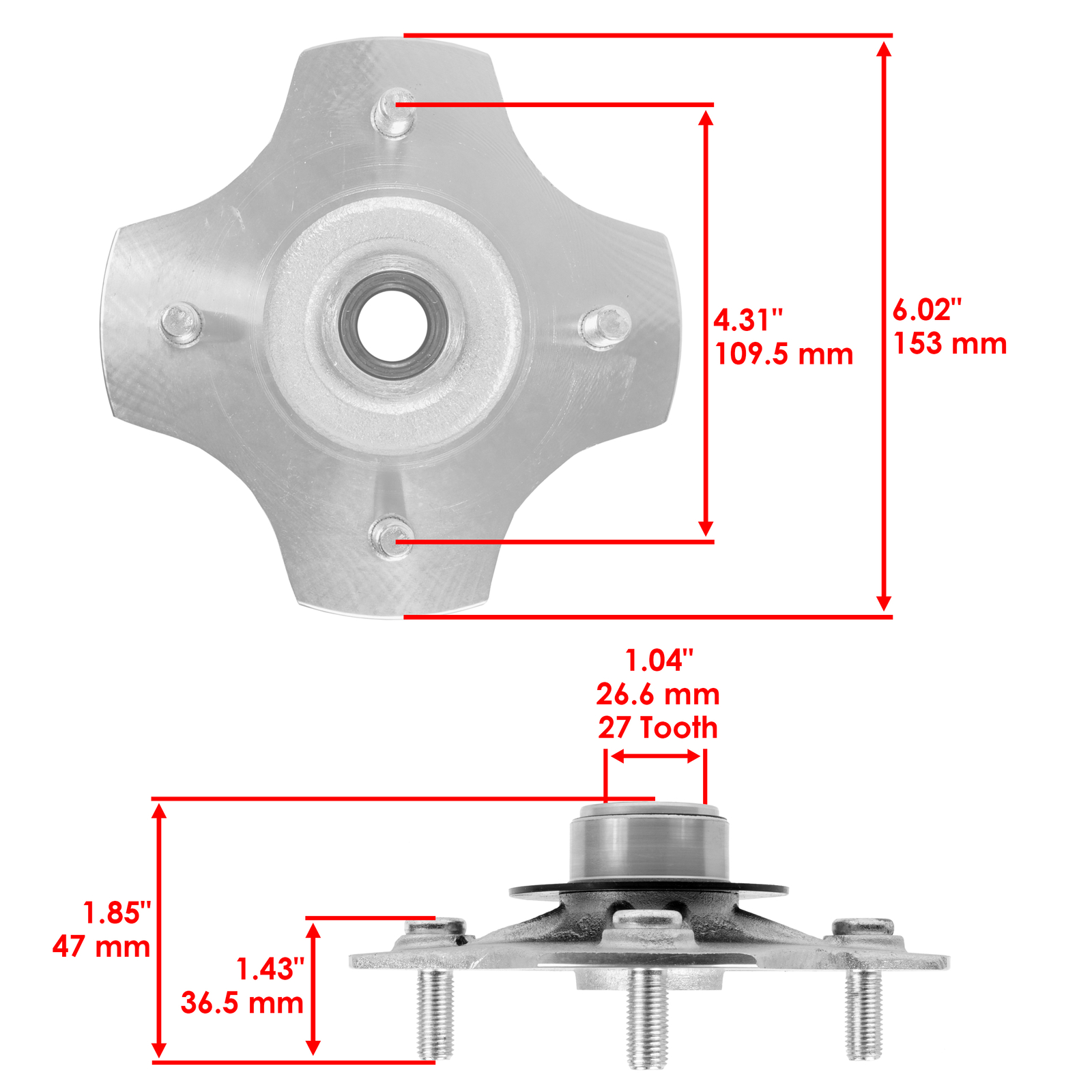 Rear Left Right Wheel Hub for Honda TRX350FM TRX350FE Rancher 350 4x4 2000-2006