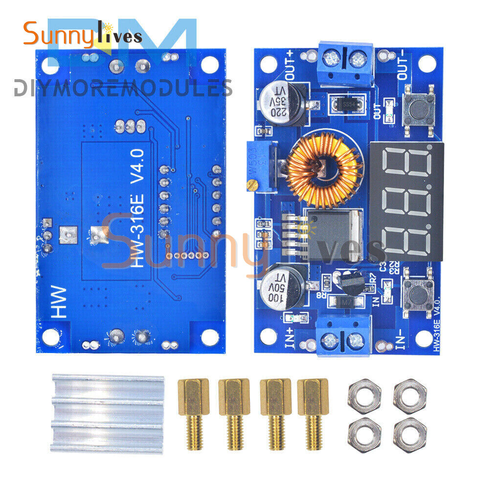 2PCS 5A Adjustable DC Step-down Digital Module LED Driver Buck Conversion Module