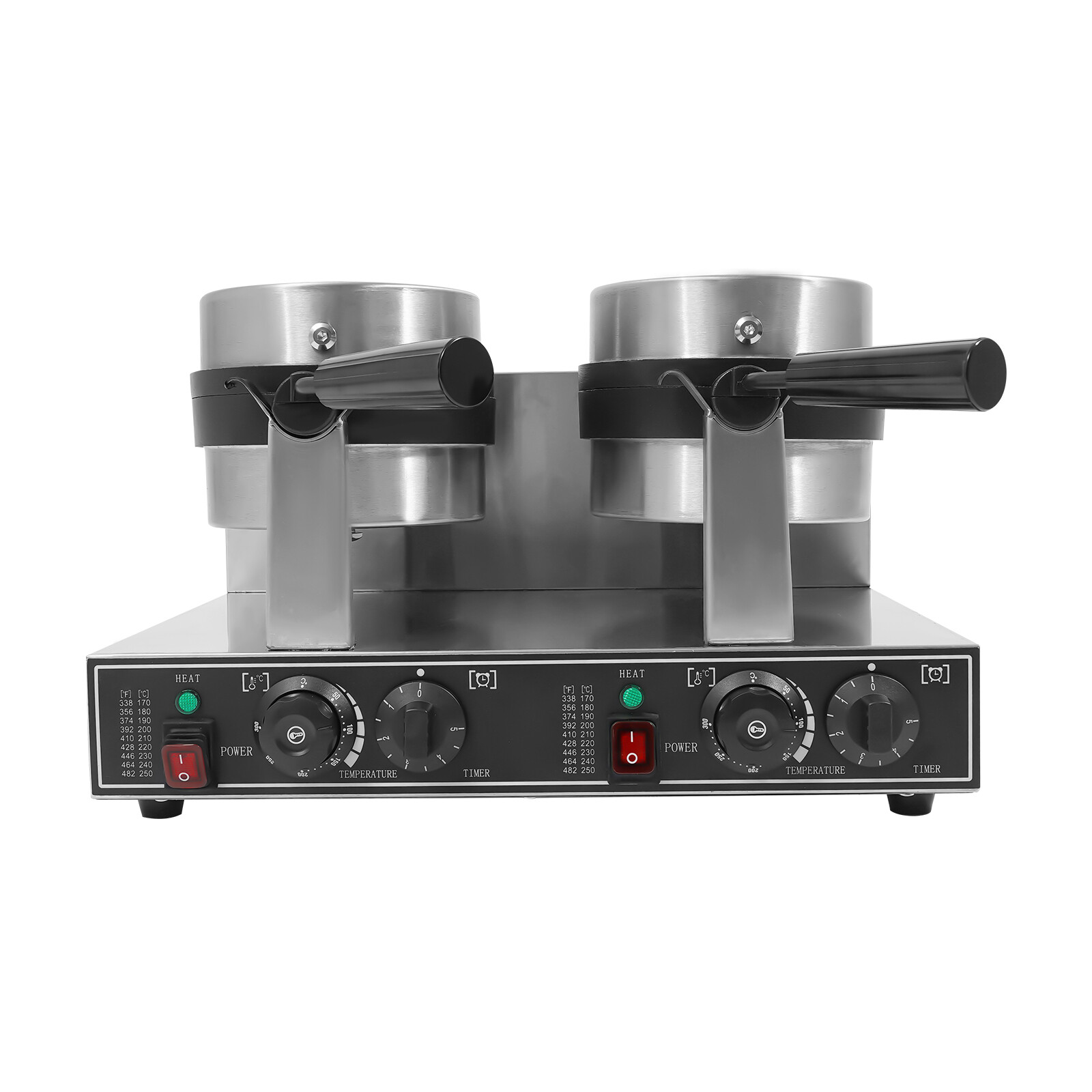 Commercial Dual Head Belgian Waffle Maker Rotating Double Waring Breakfast Maker