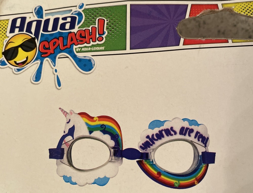Unicorn Swim Goggles & Inflatable Kickfloat Set Aqua Splash 4+