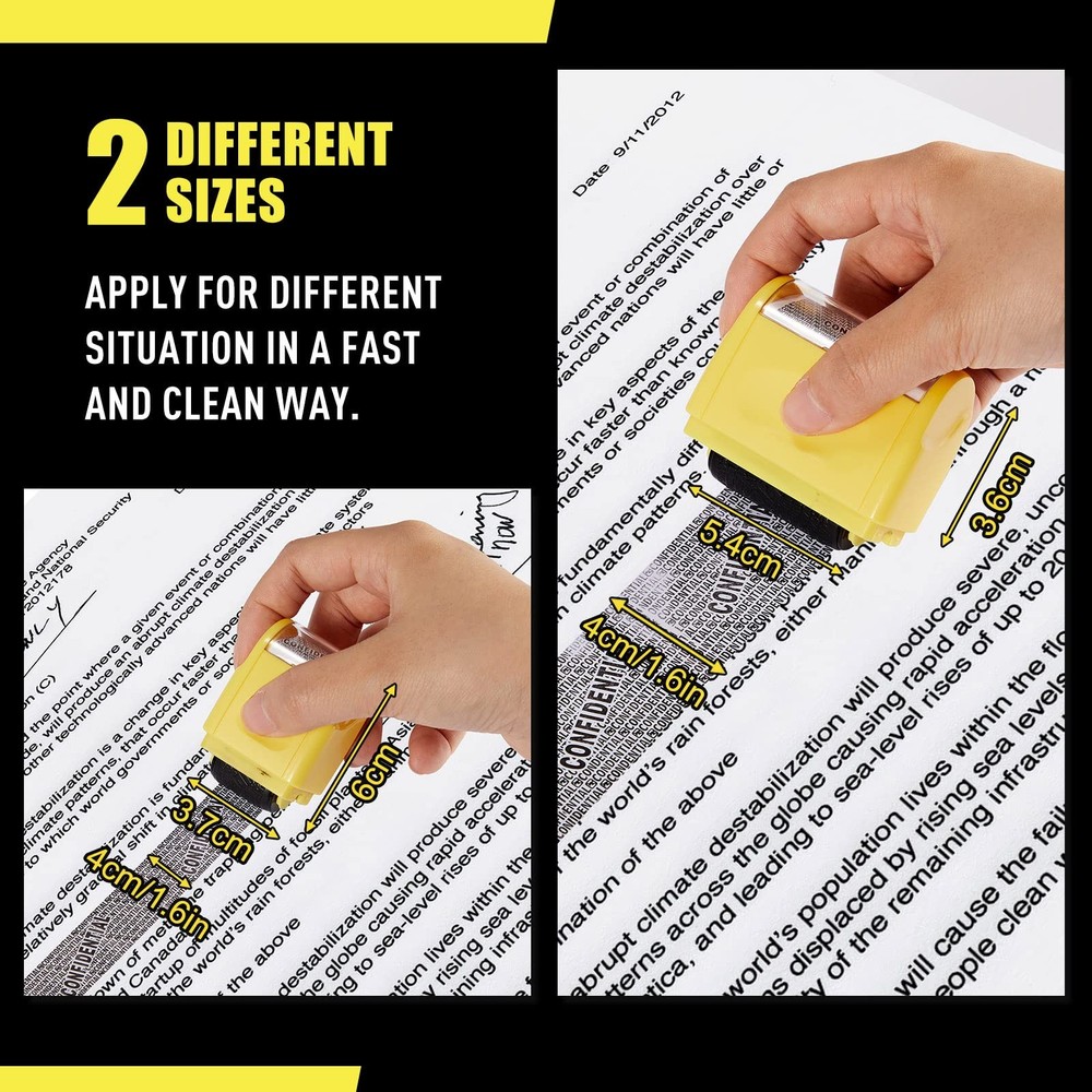 4 Pack Identity Protection Roller Stamp Security Address Blocker with Refills