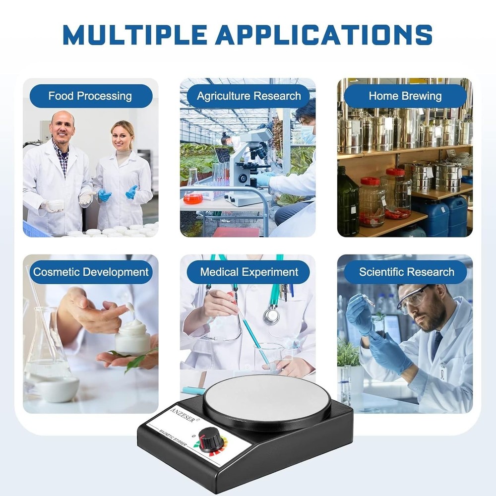 Efficient 3000mL Magnetic Stir Plate - Compact Design & Lifetime