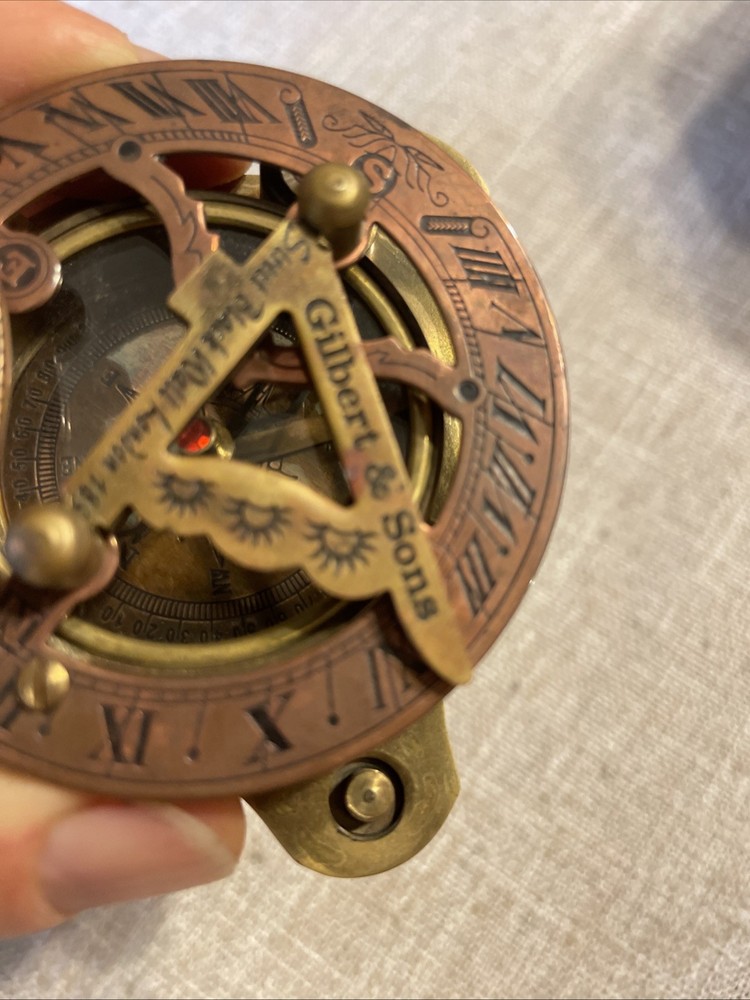 Gilbert & Sons 1895 Sun Dial Compass not tested (Probably Repro)