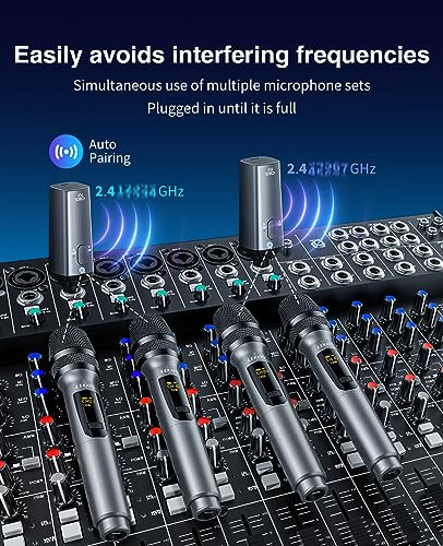 Rechargeable Wireless Microphone, Wireless MIic Dual Handheld Cordless