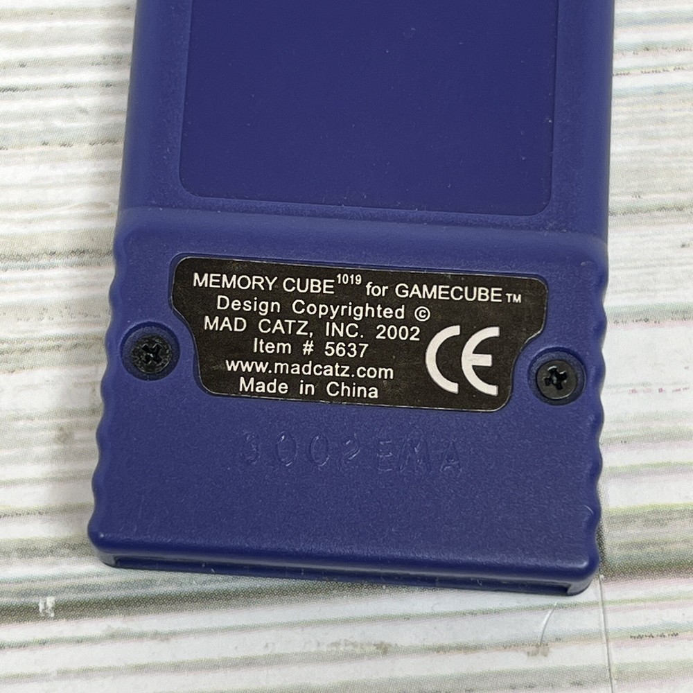 Nintendo Gamecube 16x Memory Cube Memory Card Mad Catz Blue - Tested Works