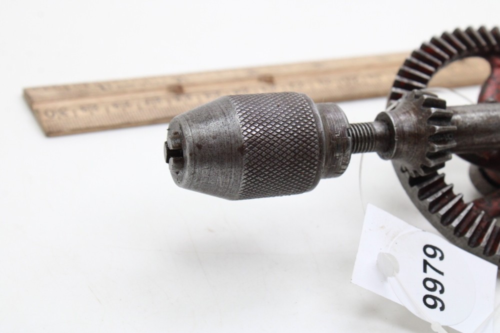 Antique 11" Hand Crank Eggbeater Drill Tool Only