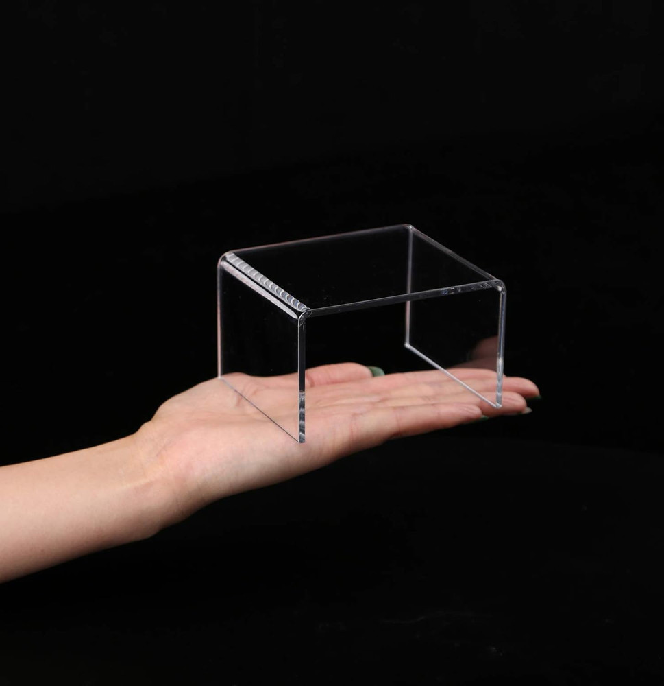 6 -Piece Strong Clear Acrylic Rectangular Riser for Retail, Shelf Showcase Fixtu