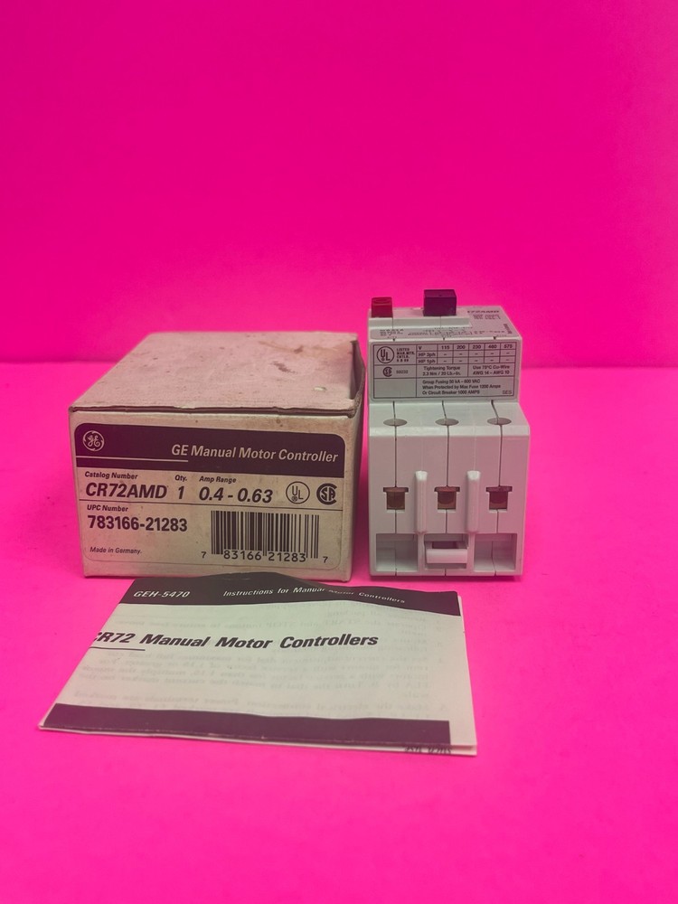 GE CR72AMD Manual Motor Controller 0.4-0.63A
