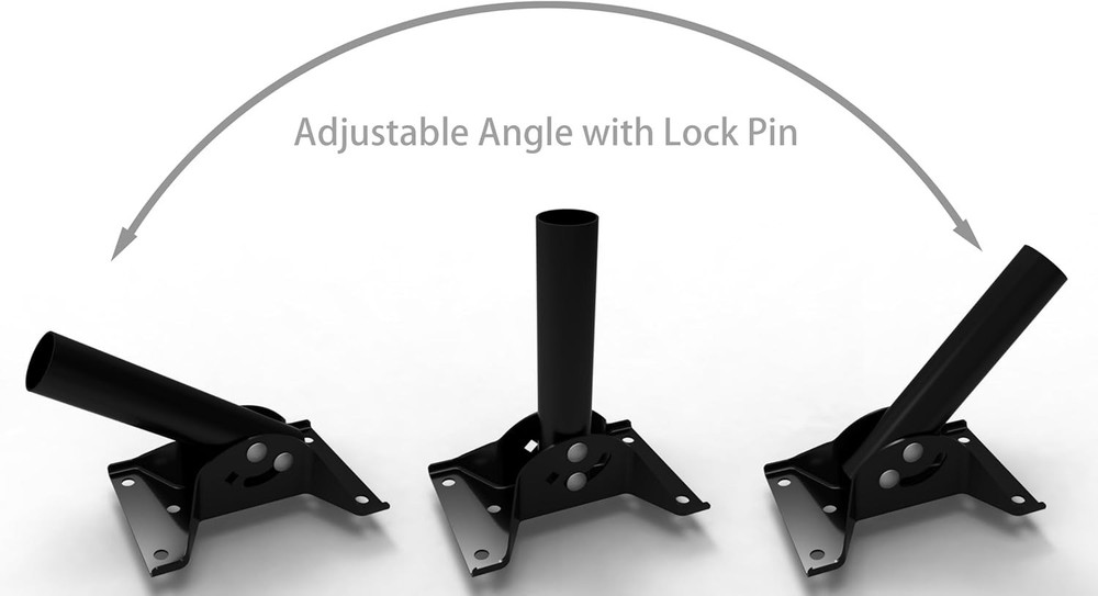 Durable 17-Inch Antenna Mount Pole with Rotating Bracket & Installation Kit