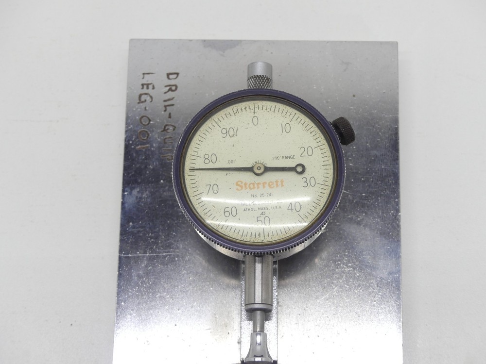 Mounted Starrett No. 25-241 .001" .250" Range Dial Indicator