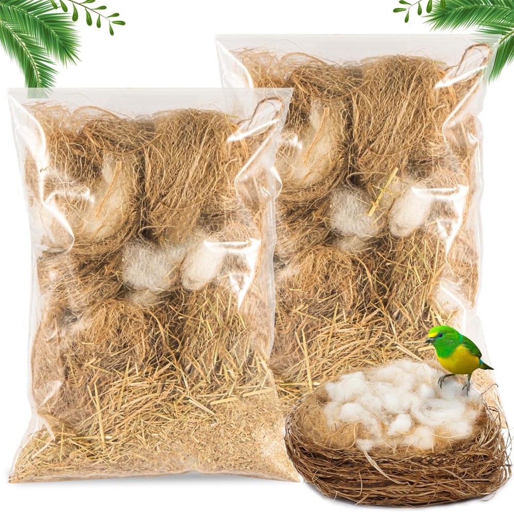 Sukh 2 Pack Bird Nesting Material - Nests Bedding Hummingbird White-1