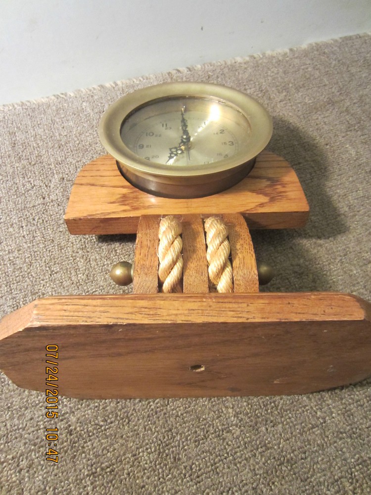 MARITIME, SOLID BRASS, SHIP'S TABLE TOP CLOCK