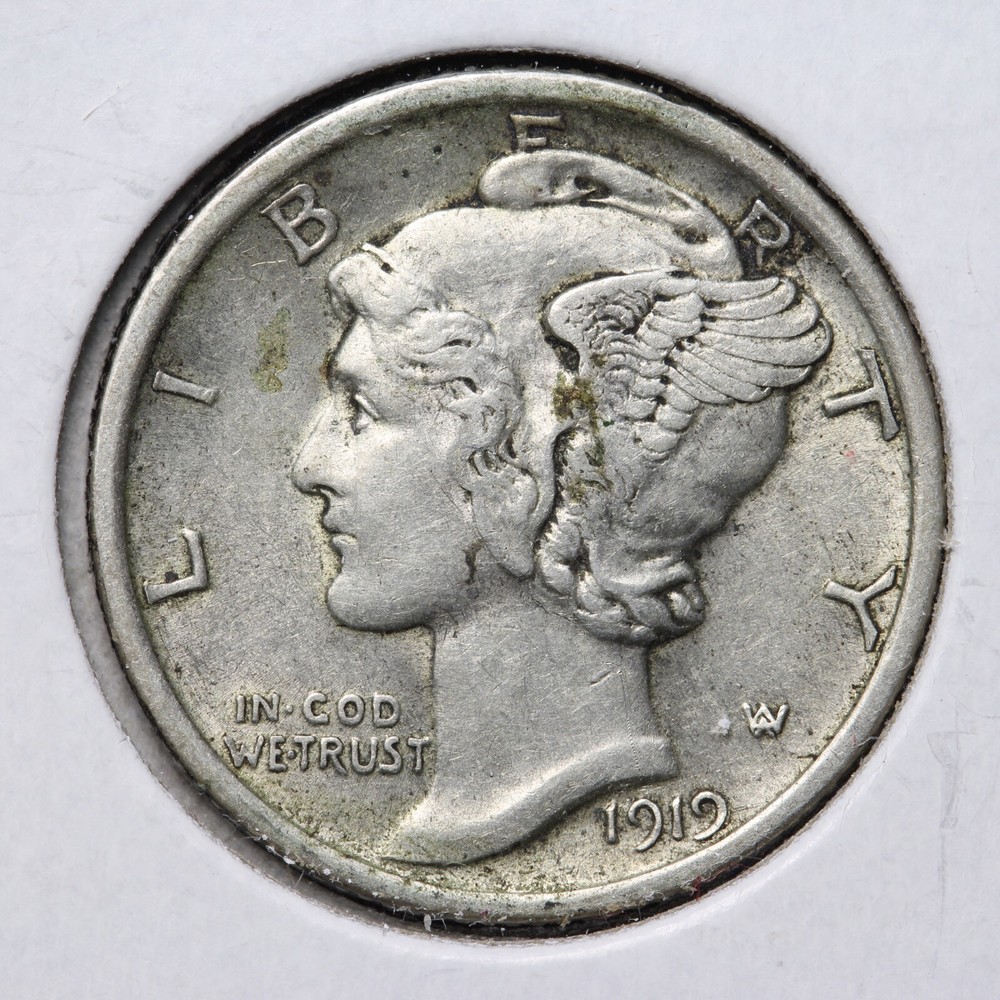1919 Mercury Silver Dime CHOICE AU/UNC E258 ACF