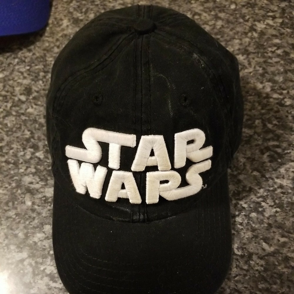 STAR WARS Official Embroidered Large Logo Hat Strapback Cap Black