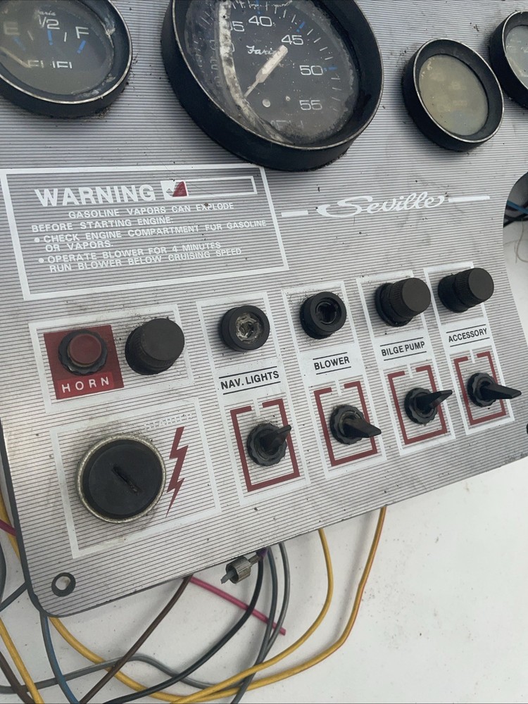 Boat Panel Compete Dash Seville Gauges Knobs USED Gas Part Out Temp MPH