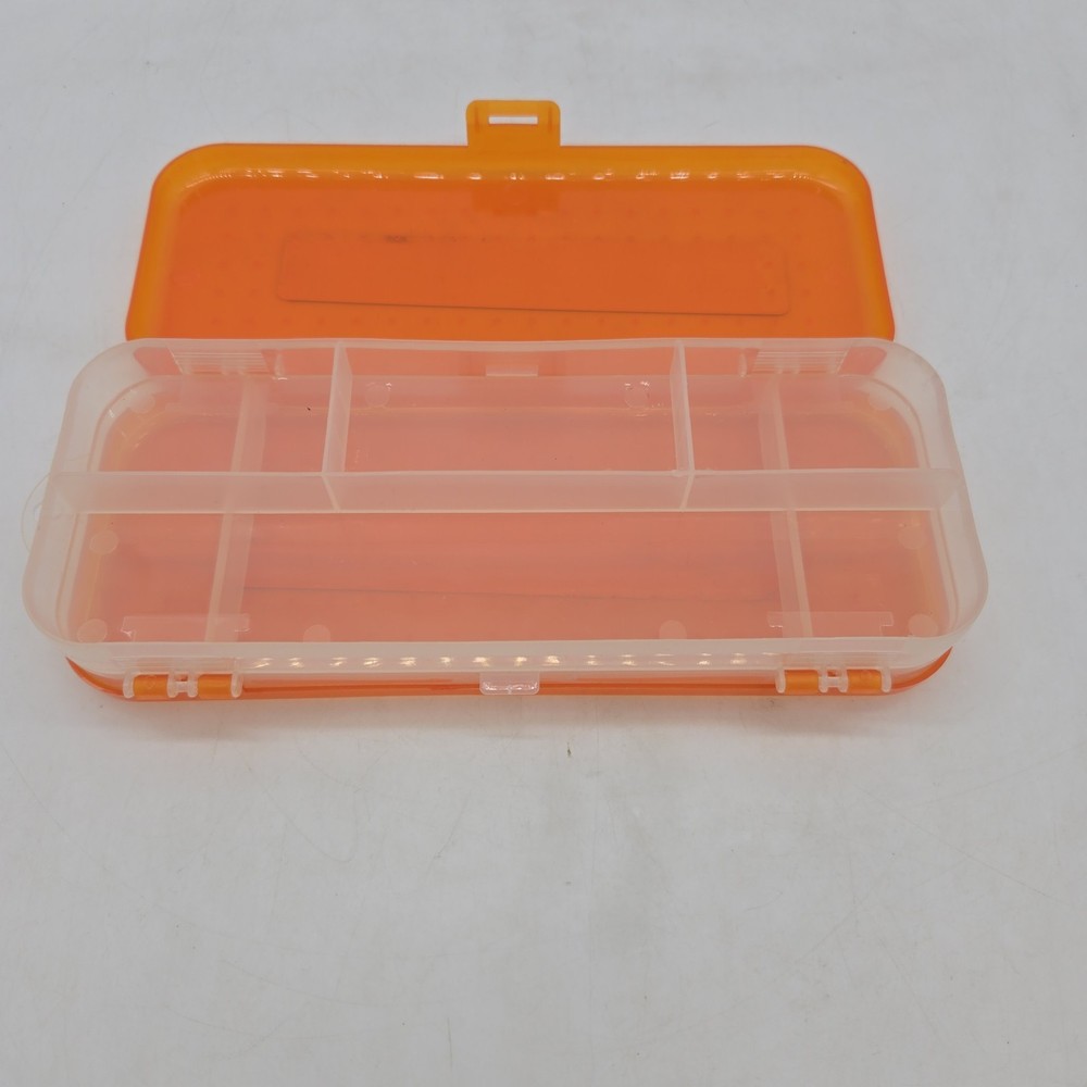 BAZIC Plastic Pencil Case 8" Double Deck Utility Storage Box, Organizer Orange