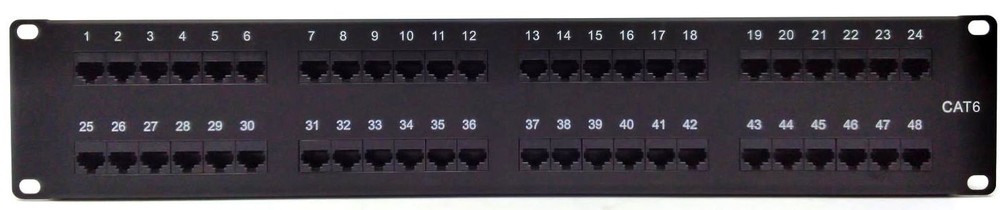 Black Box Connect  Punchdown Patch Panel Universal CAT6 48-Port JPM648A