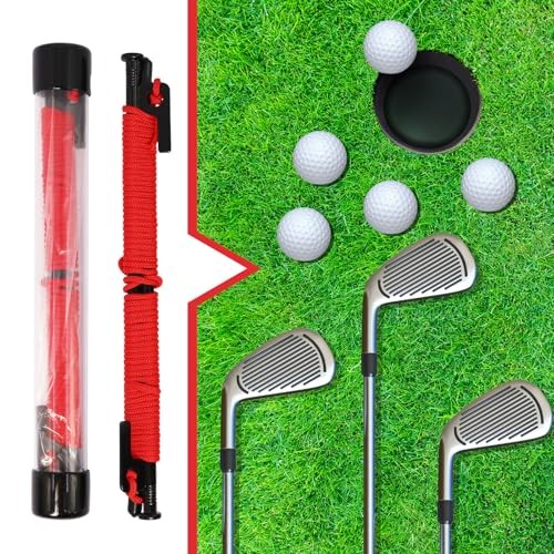 Golf Putting Training Aid, Putting String Line for Guide, Golf Putting Red