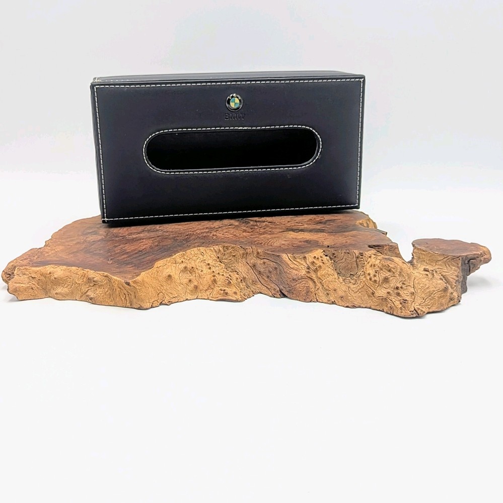 BMW Vintage Tissue Box Holder Cover Rectangular Black 10"