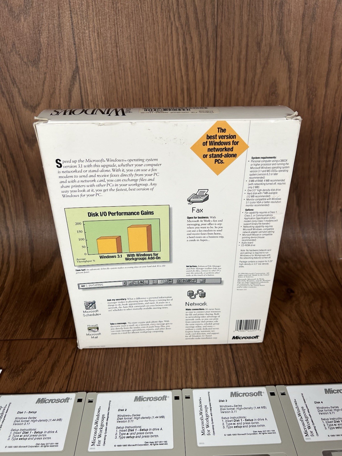 Microsoft 1994 Windows for Workgroups Add-On Upgrade v 3.11 for 3.1