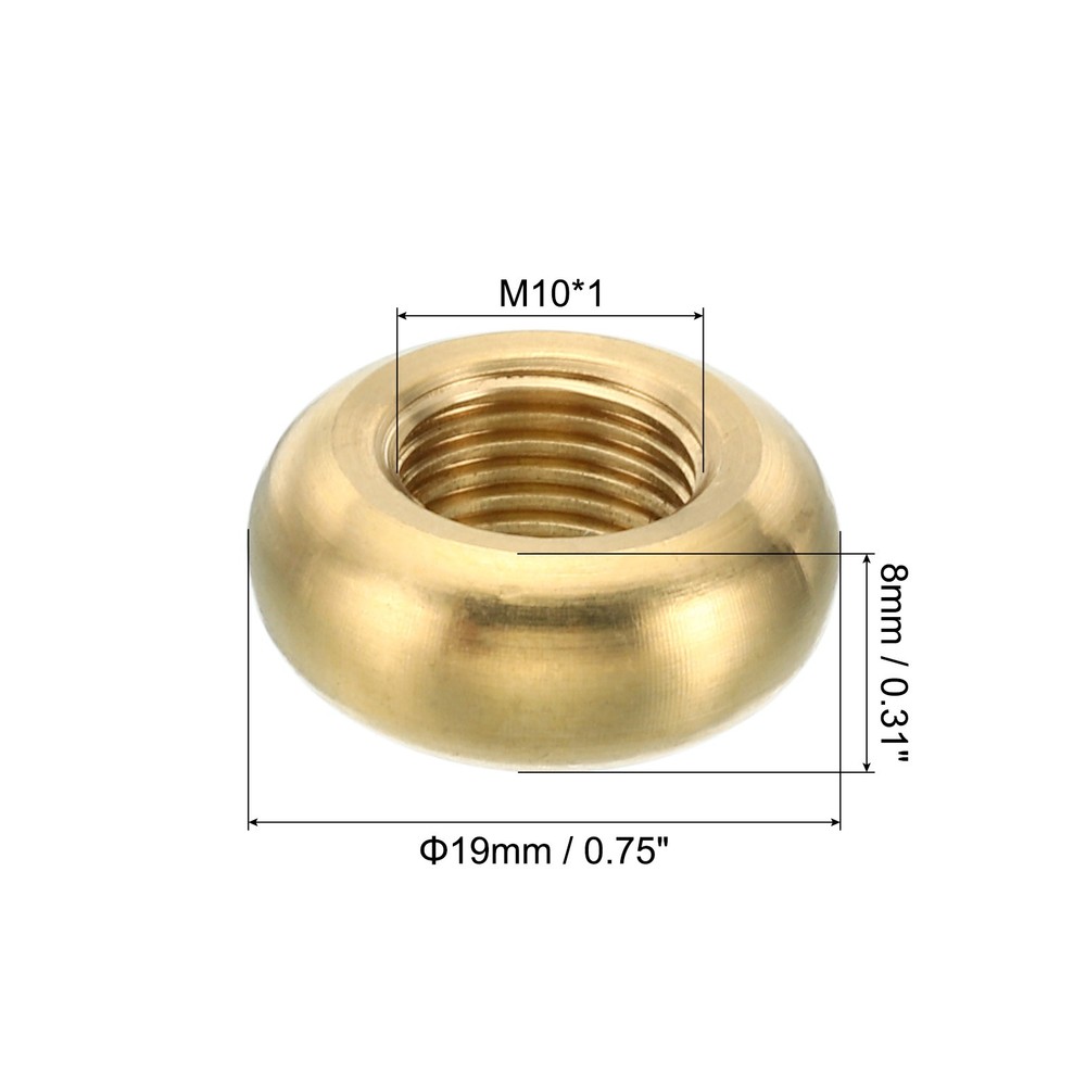 M10x1 Round Locknut 5pc Solid Brass Edge Flat Nut Thin Screw Lock Nut 19mmx8mm