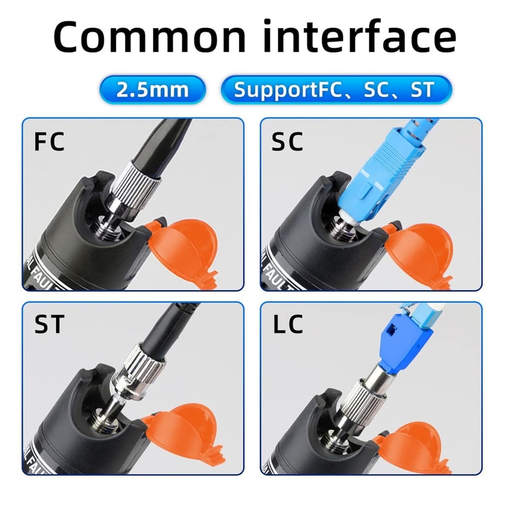 Fiber Optic Visual Fault Locator Set - Includes 2pcs VFL & Adapters for Networks