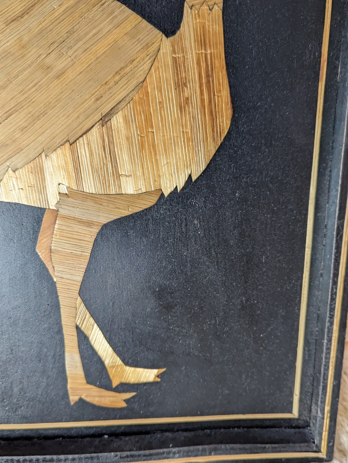 Handmade African Banana Tree Art Ostrich Christian Wall Decor Psalm 23:6 Vintage