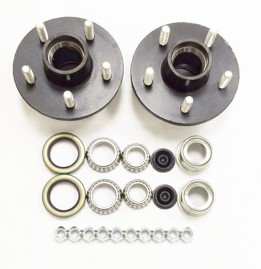 LIBRA 5 Lugs Trailer Idler Hub Kit 5 on 4.5 for 3500 lbs Axle 5x4.5 (Pack 2)