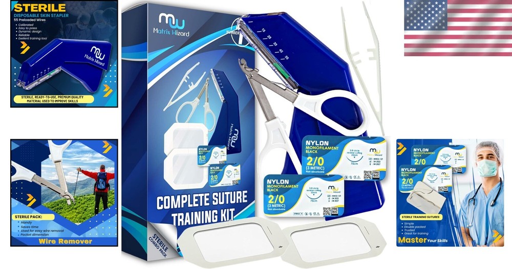 Suture Thread & Instrument Kit - Essential for First Aid & Veterinary Training