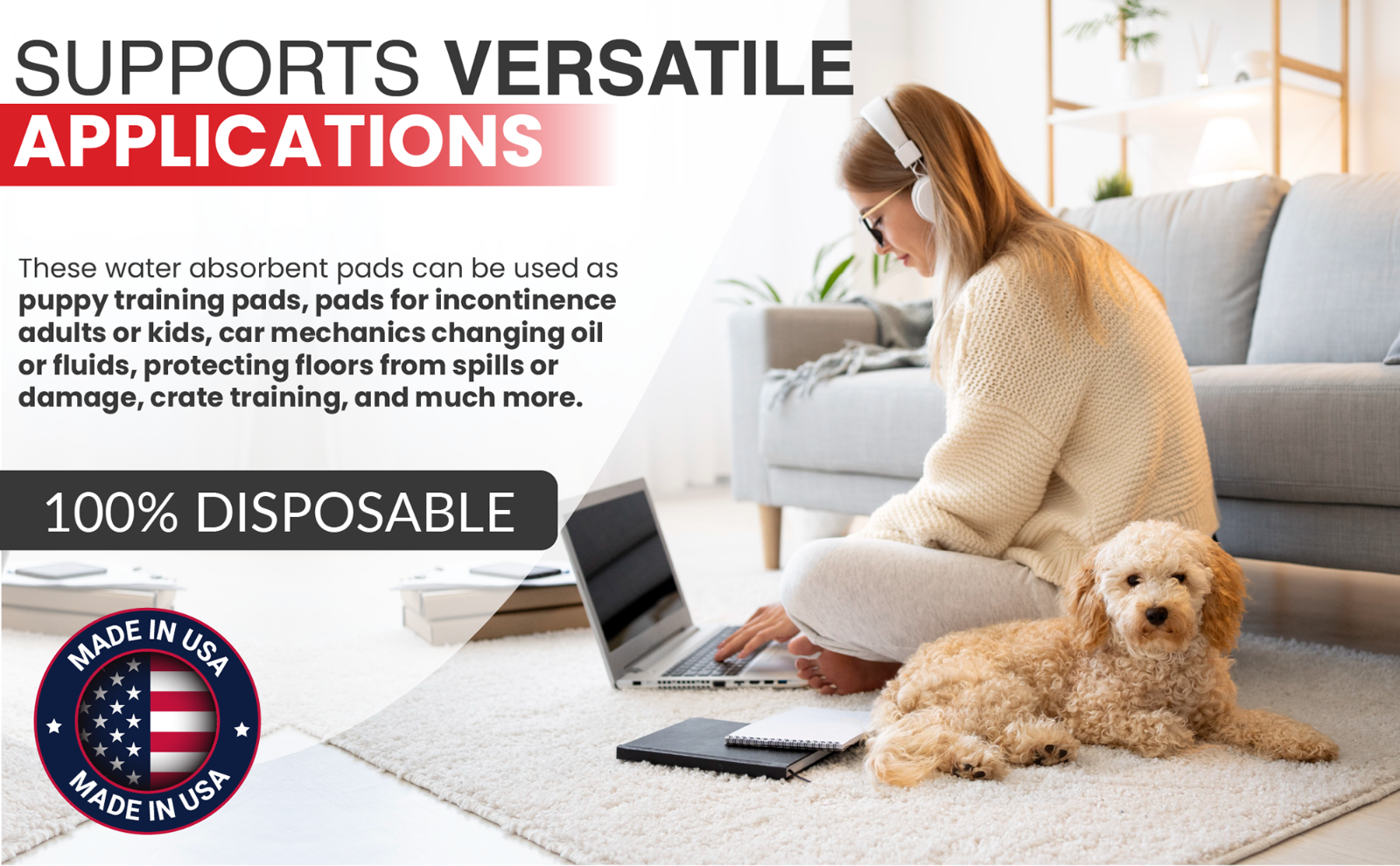 Disposable Underpads 23'' X 36'' Pee Pad ULTRA Absorbent Bed Incontinence Covers