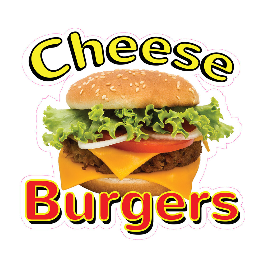 Food Truck Decals Cheese Burger Restaurant & Food Concession Sign Yellow