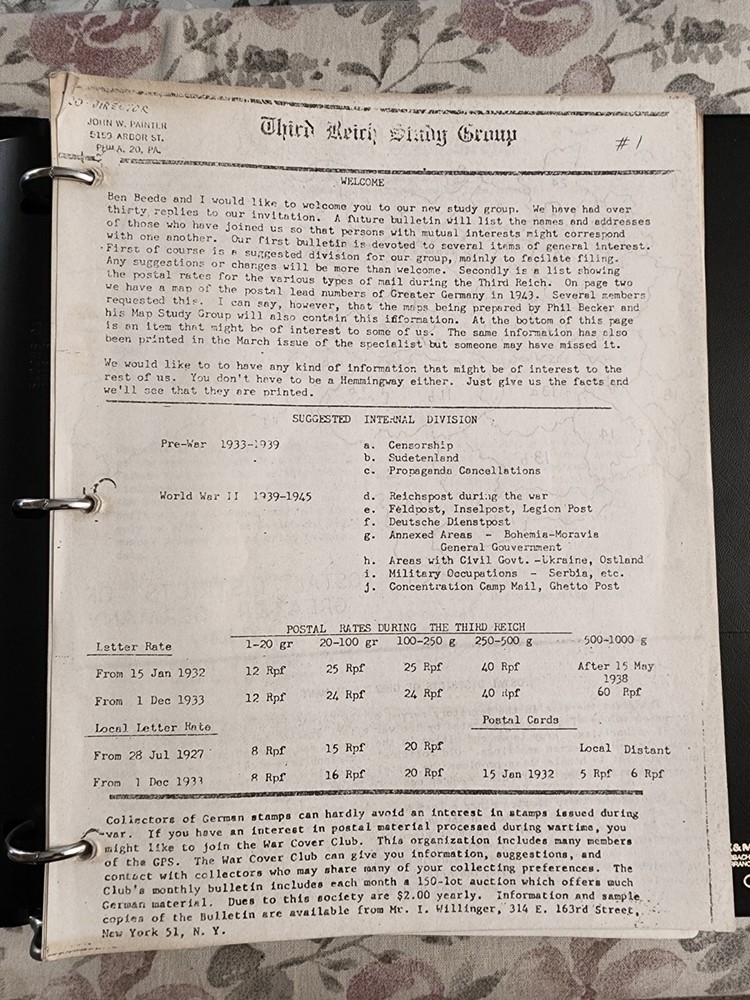 Vintage The Germany Philatelic Society Third Reich Study Group Stamp Collectors