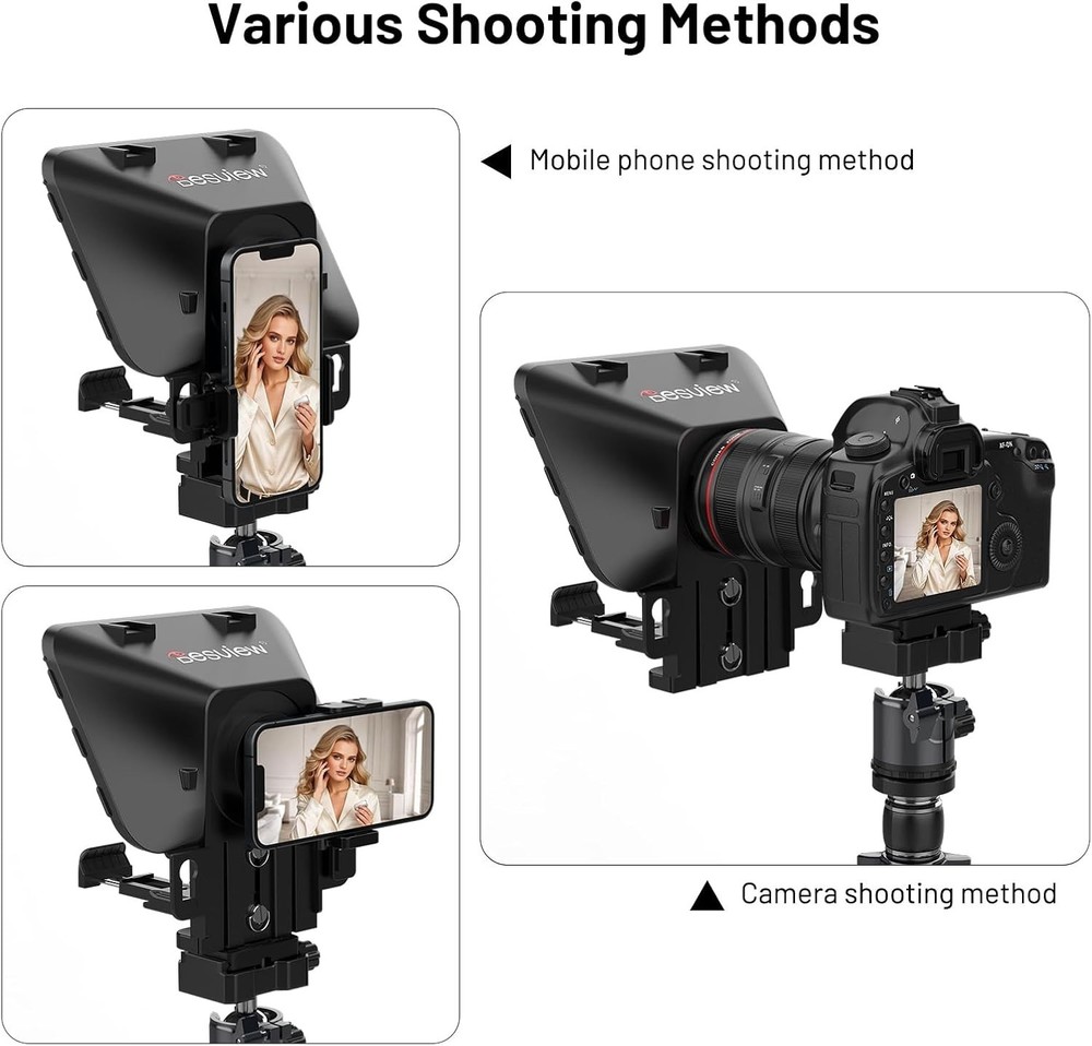 T3 Teleprompter Teleprompter with Remote Control Work with iPad/Tablet/Smartp...